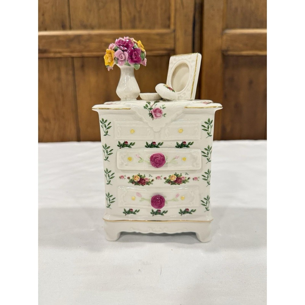 Royal Albert Old Country Roses Music Box Dresser 1962 *Rare*